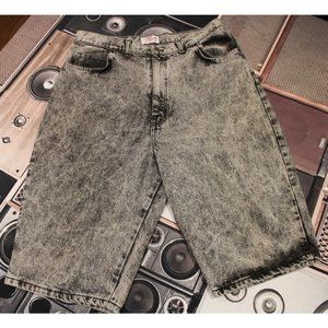 Dirty Dancing Dark Acid Wash High-Rise Jean Shorts